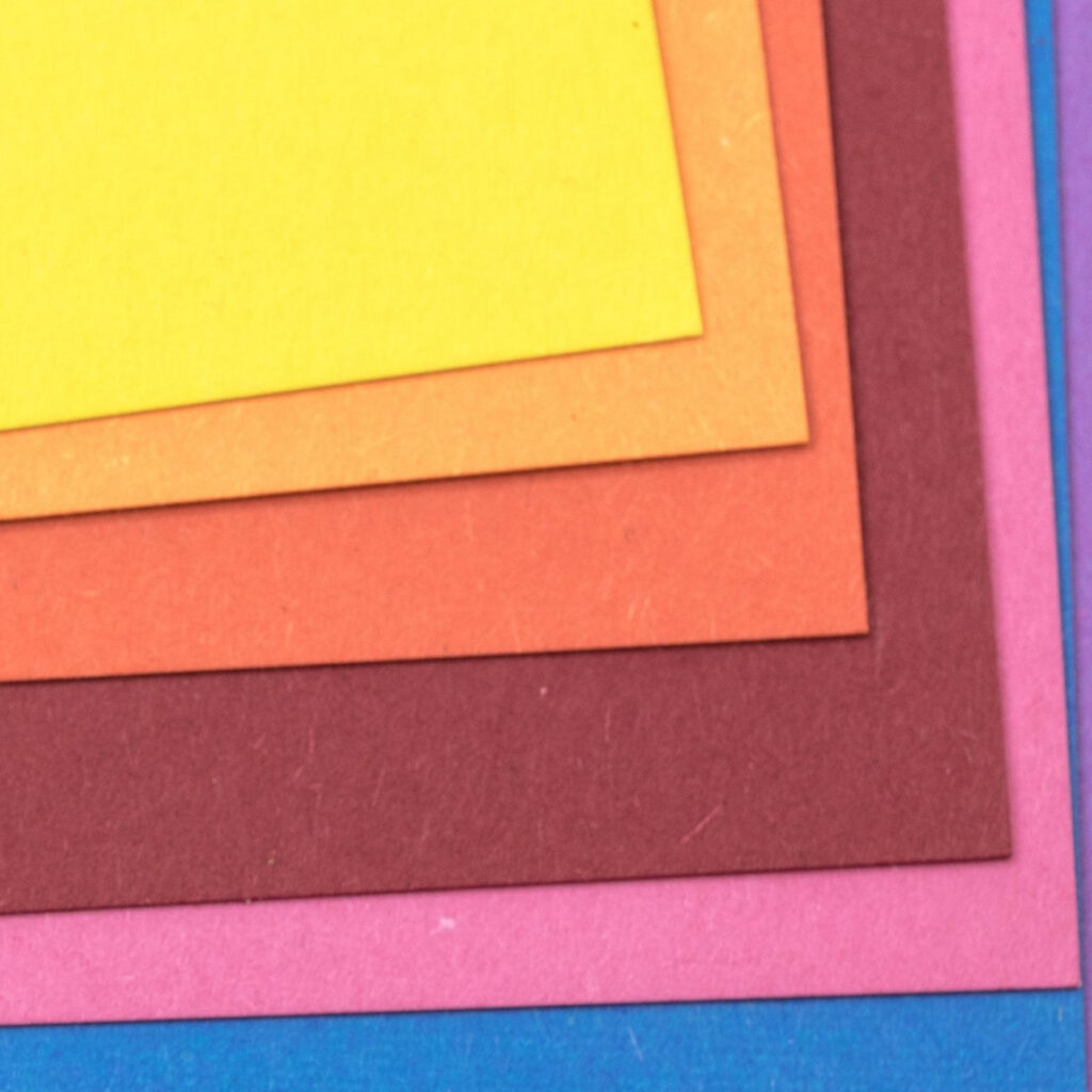 Sheets of colored paper.
